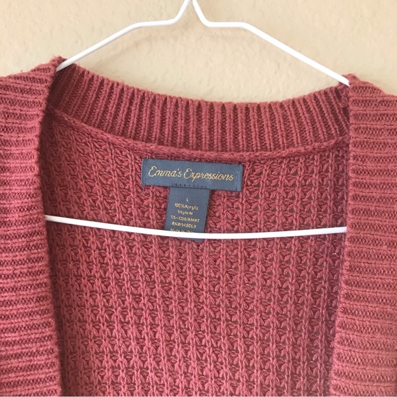 MATERNITY Long Knit Cardigan Size Large Emma’s Expressions - Picture 3 of 3